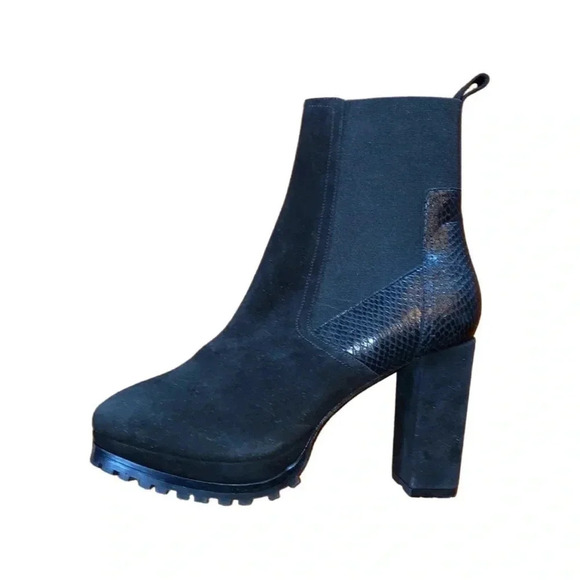 All Saints Sahara Snakeskin Embossed Suede Bootie Size 11 - Picture 9 of 11